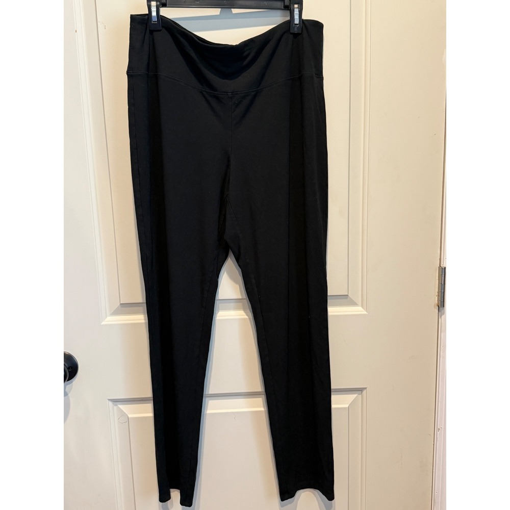 J. Jill Wearever Smooth-Fit Slim Leg Leggings Black Womens Size L Rayon Spandex